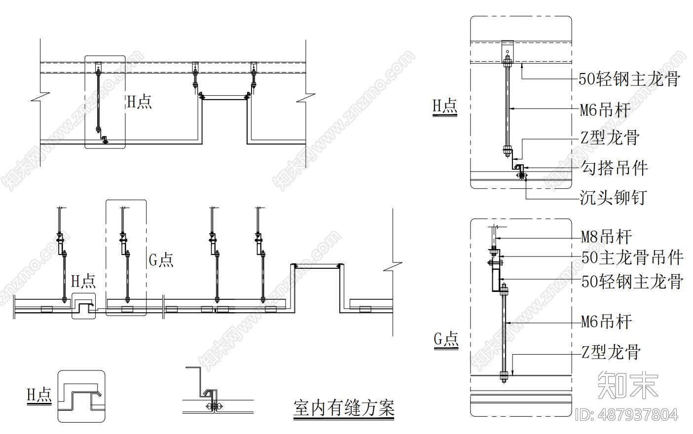 墙面背景墙cad施工图下载【ID:487937804】