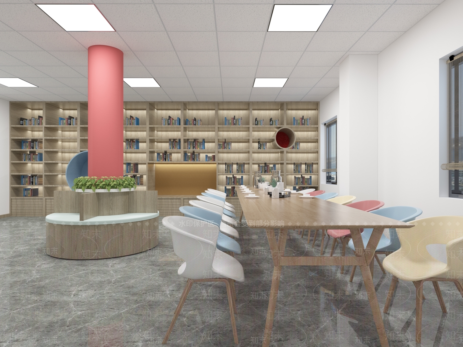 现代图书馆3D模型下载【ID:887656207】