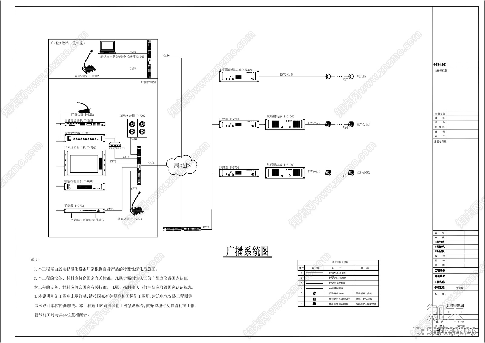 弱电系统图cad施工图下载【ID:587692926】