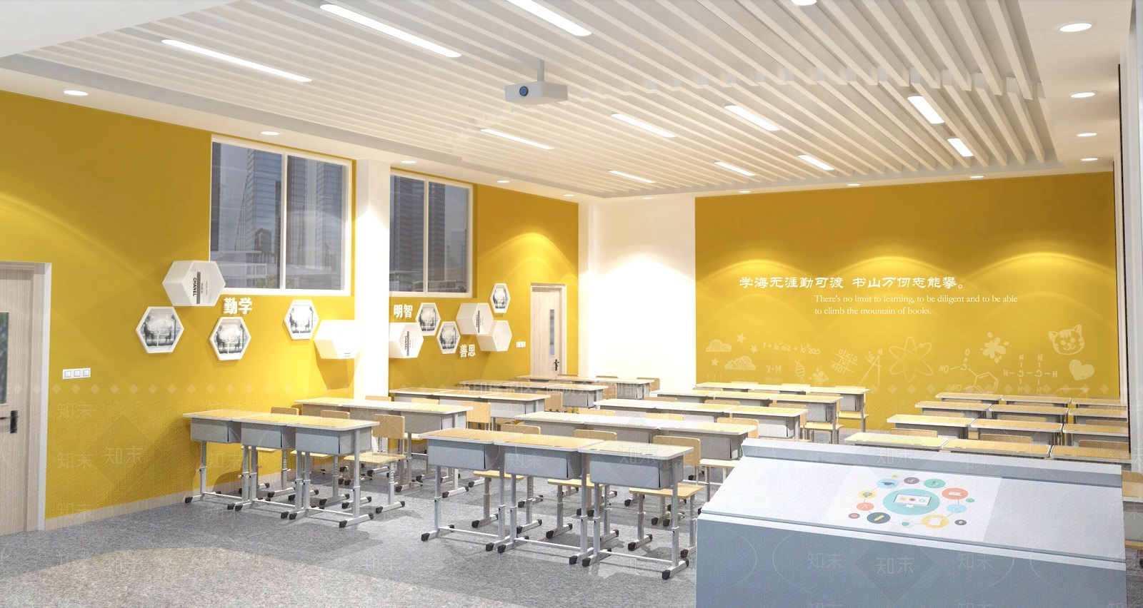 现代学校教室SU模型下载【ID:587697352】