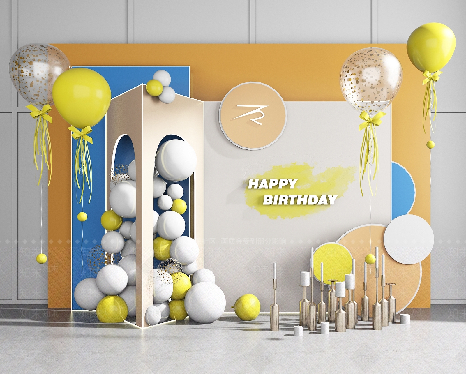 北欧气球橱窗3D模型下载【ID:987712183】