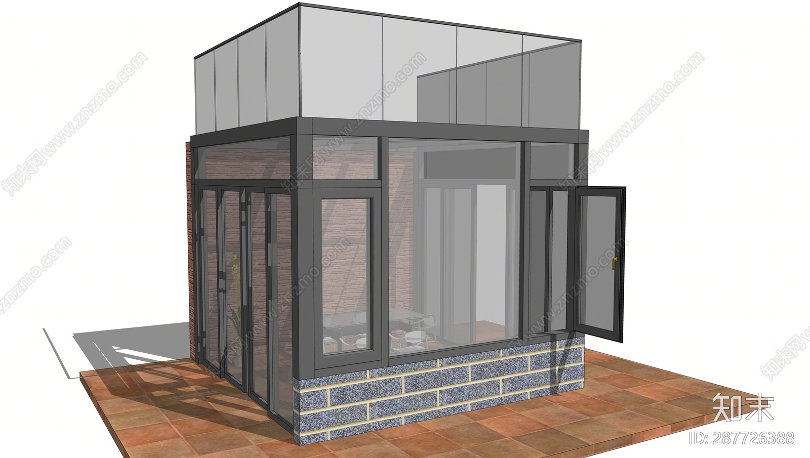 现代阳光房SU模型下载【ID:287726388】