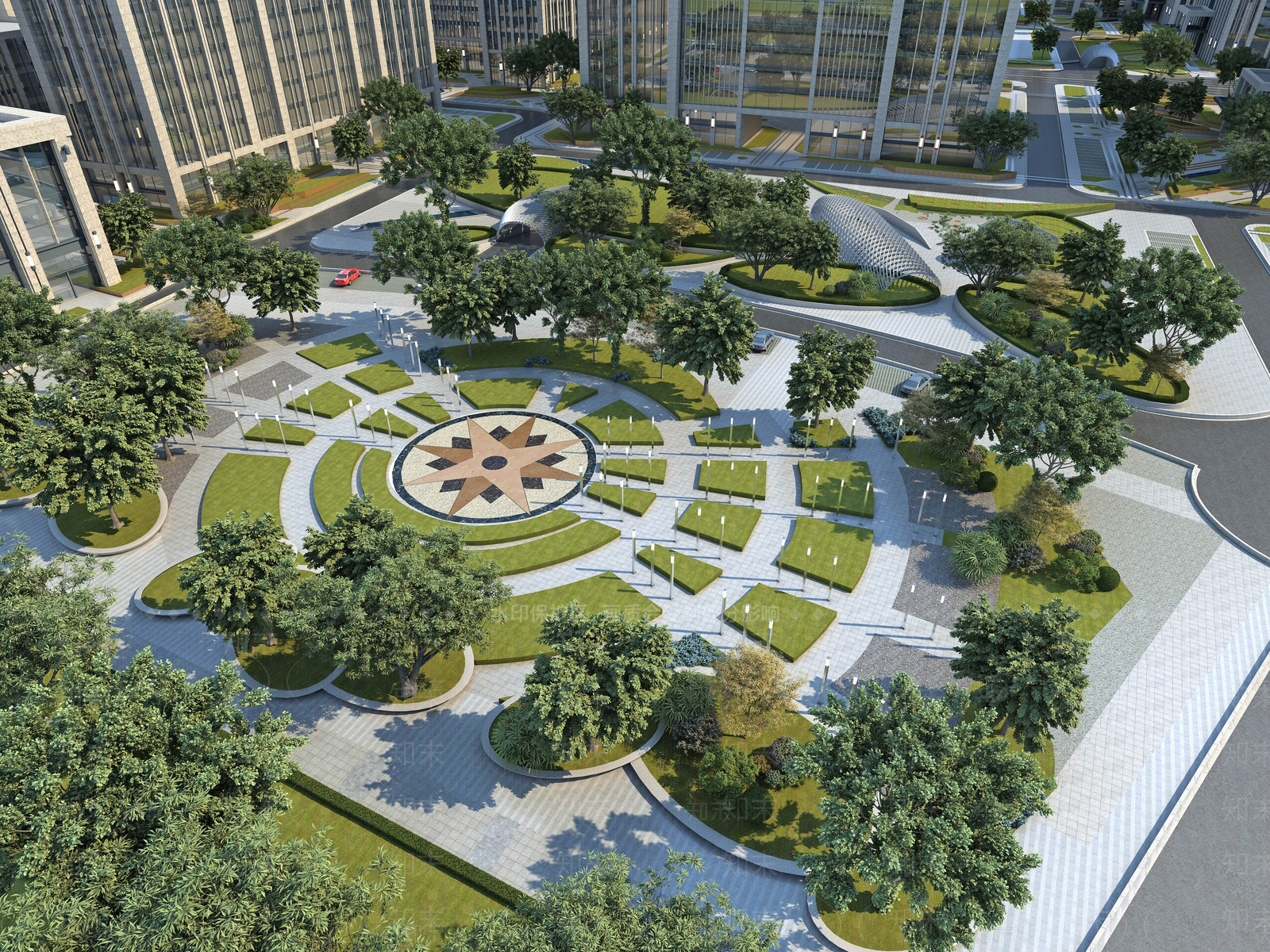 现代广场规划3D模型下载【ID:987729574】