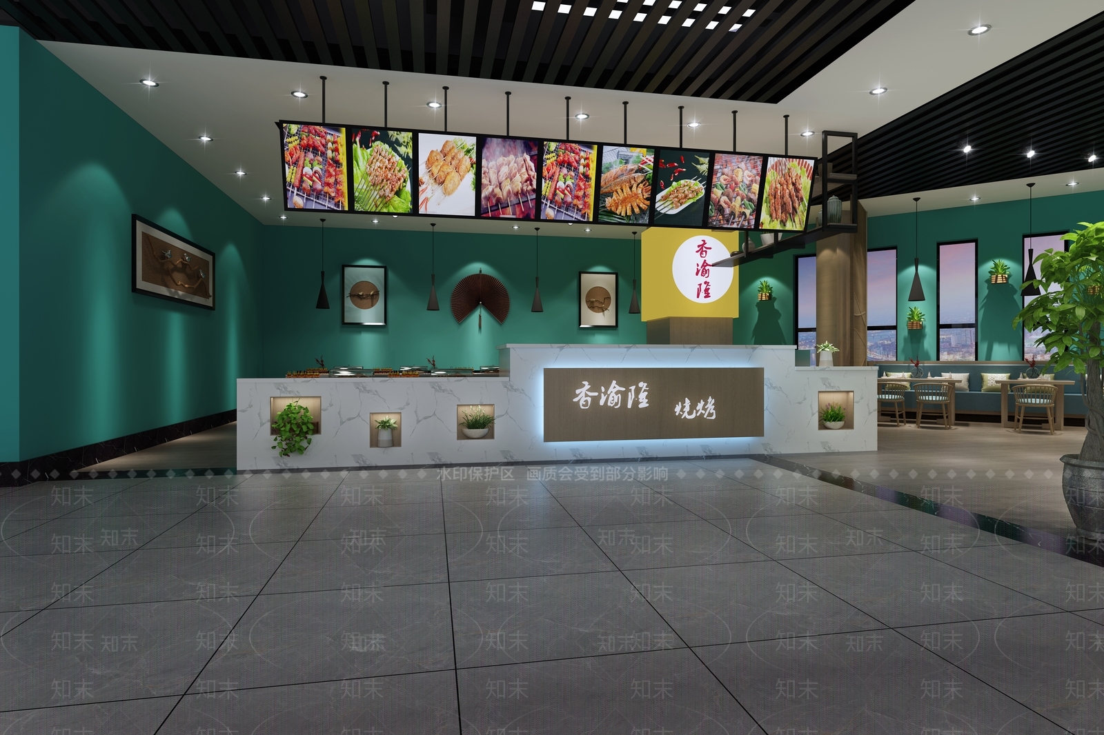 现代烧烤店3D模型下载【ID:387732969】