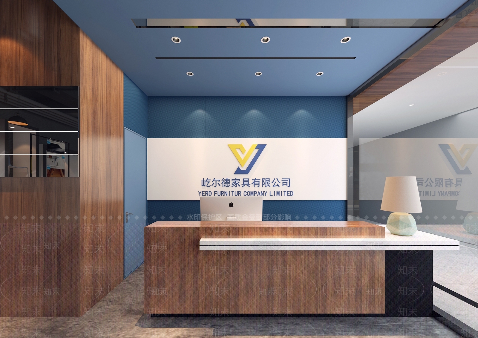 现代办公家具展厅3D模型下载【ID:587741457】