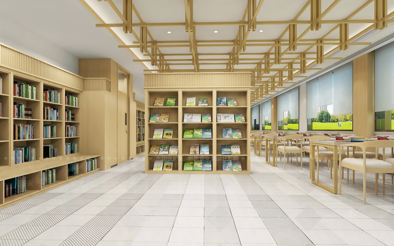 现代图书馆3D模型下载【ID:887768278】