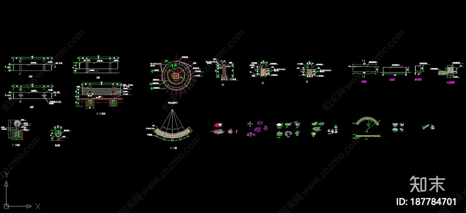 户外园林凳施工图下载【ID:187784701】