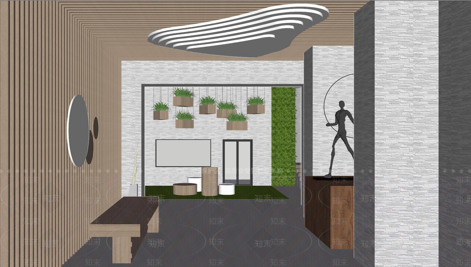 现代展厅SU模型下载【ID:387788247】