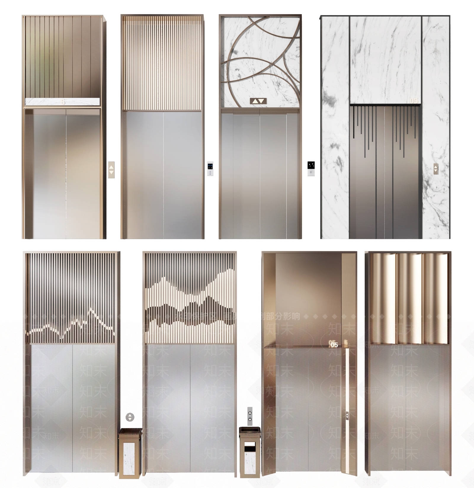 现代电梯门3D模型下载【ID:487789061】