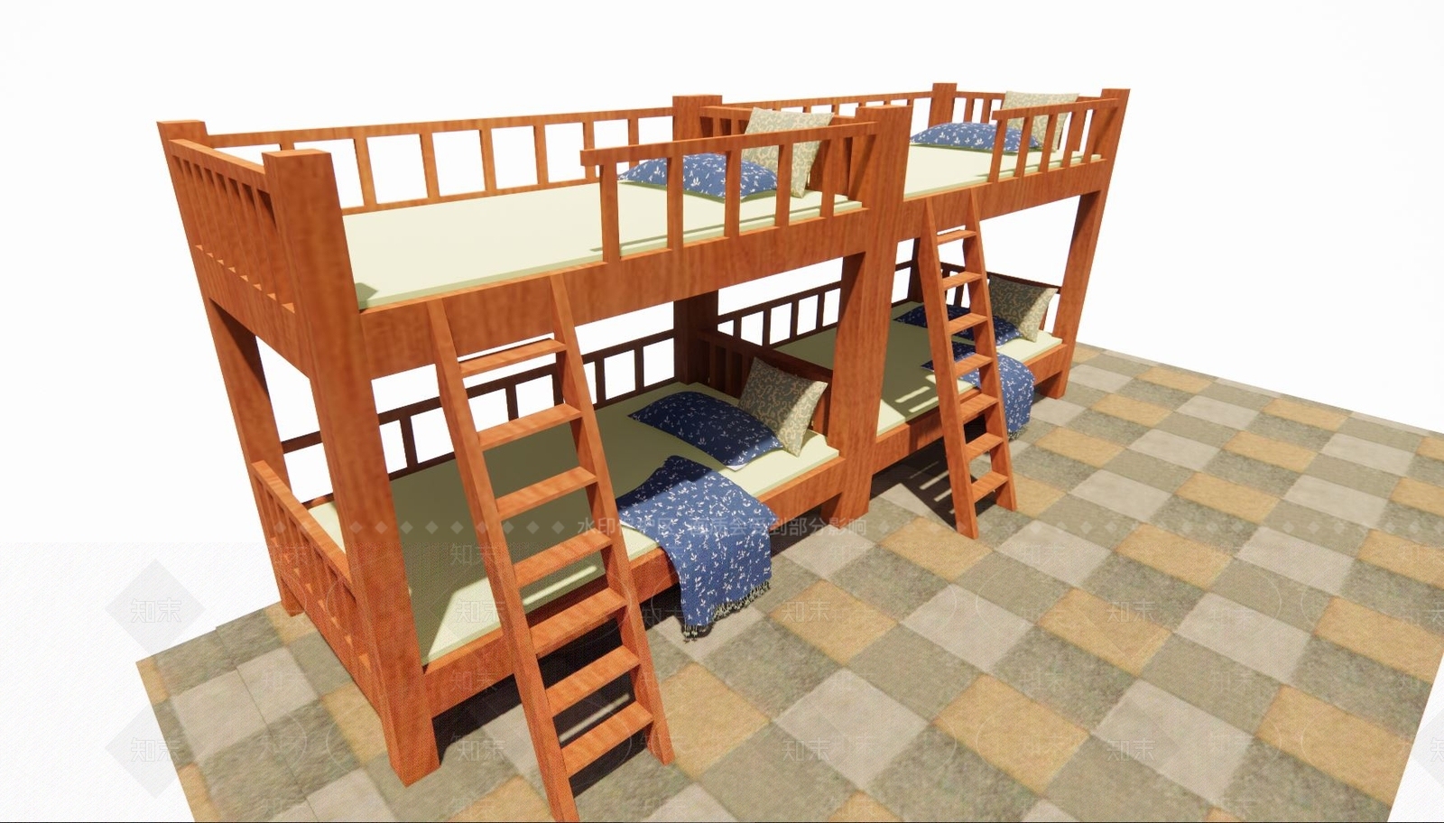 现代双层床SU模型下载【ID:587805405】