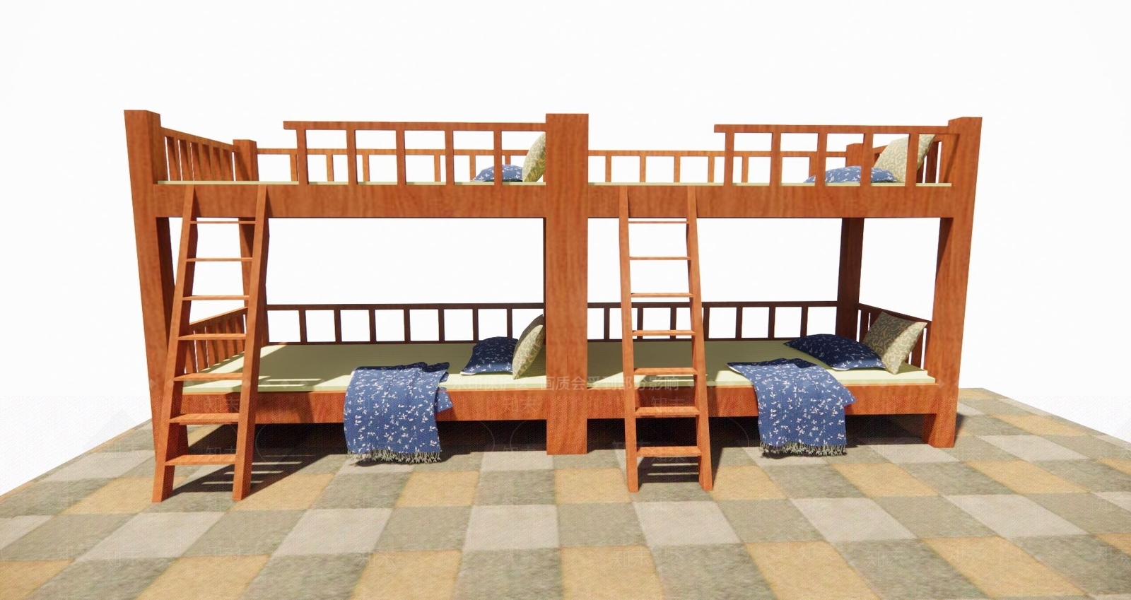 现代双层床SU模型下载【ID:587805405】