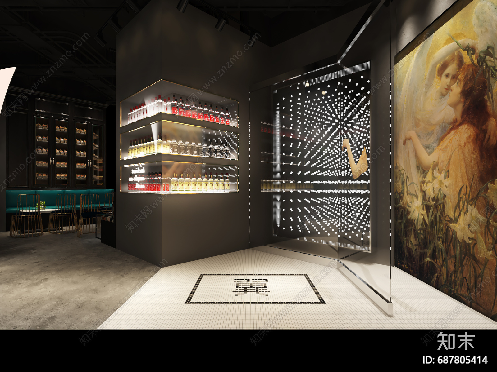 酒吧cad施工图下载【ID:687805414】