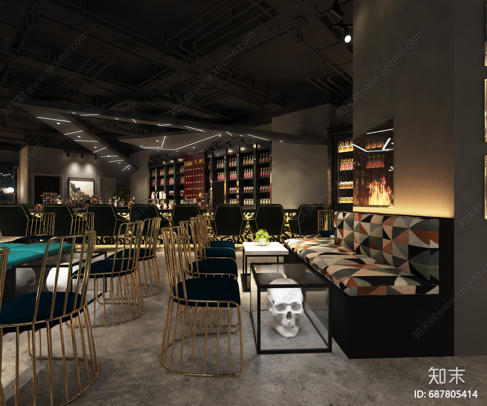 酒吧cad施工图下载【ID:687805414】