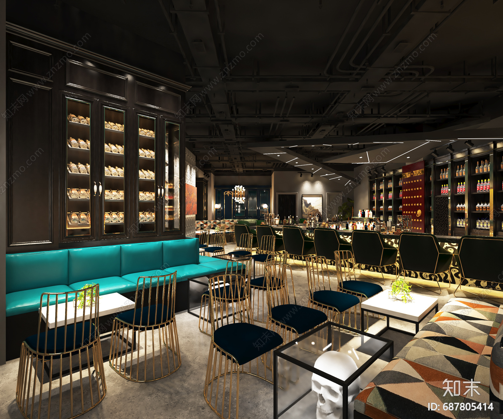 酒吧cad施工图下载【ID:687805414】