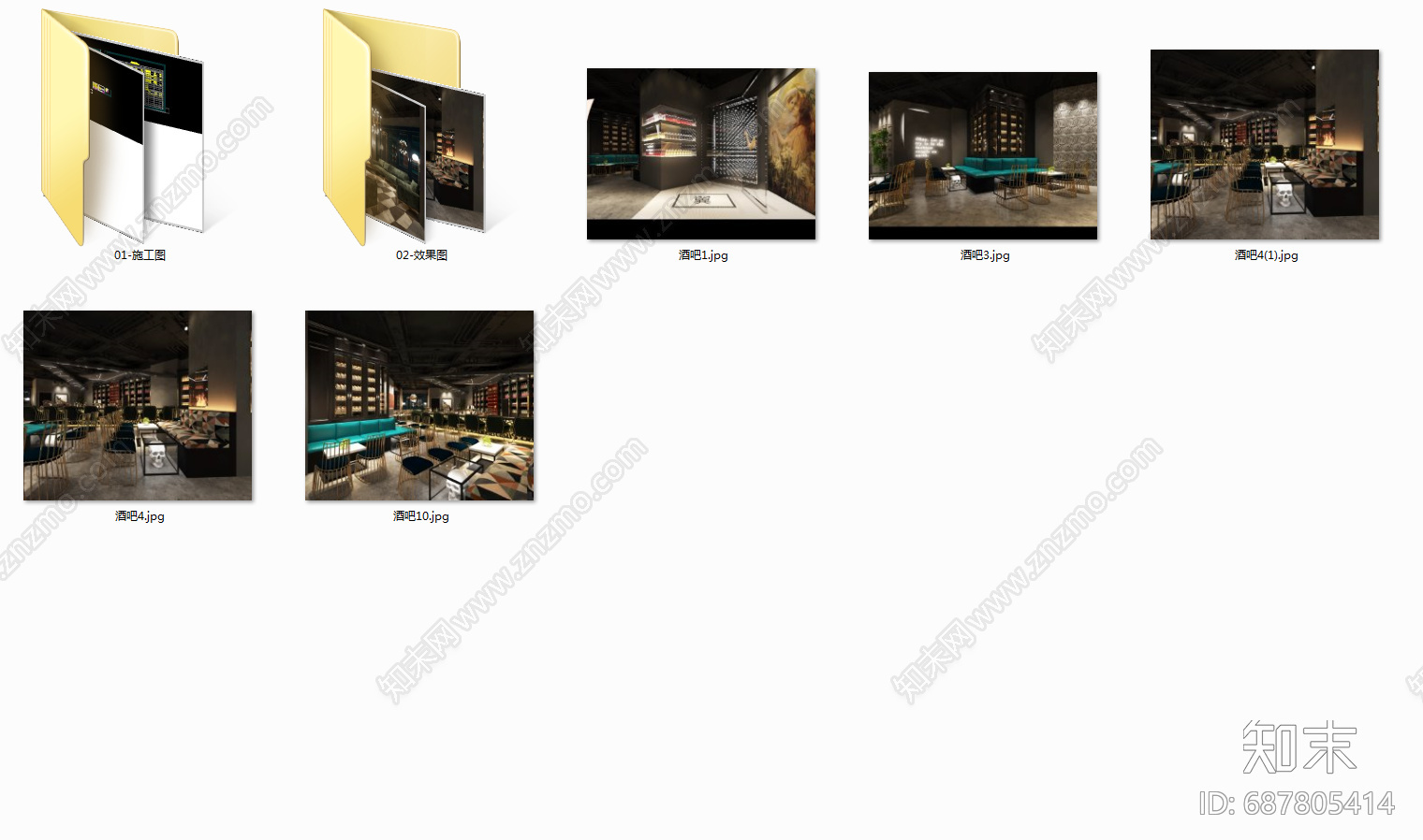 酒吧cad施工图下载【ID:687805414】