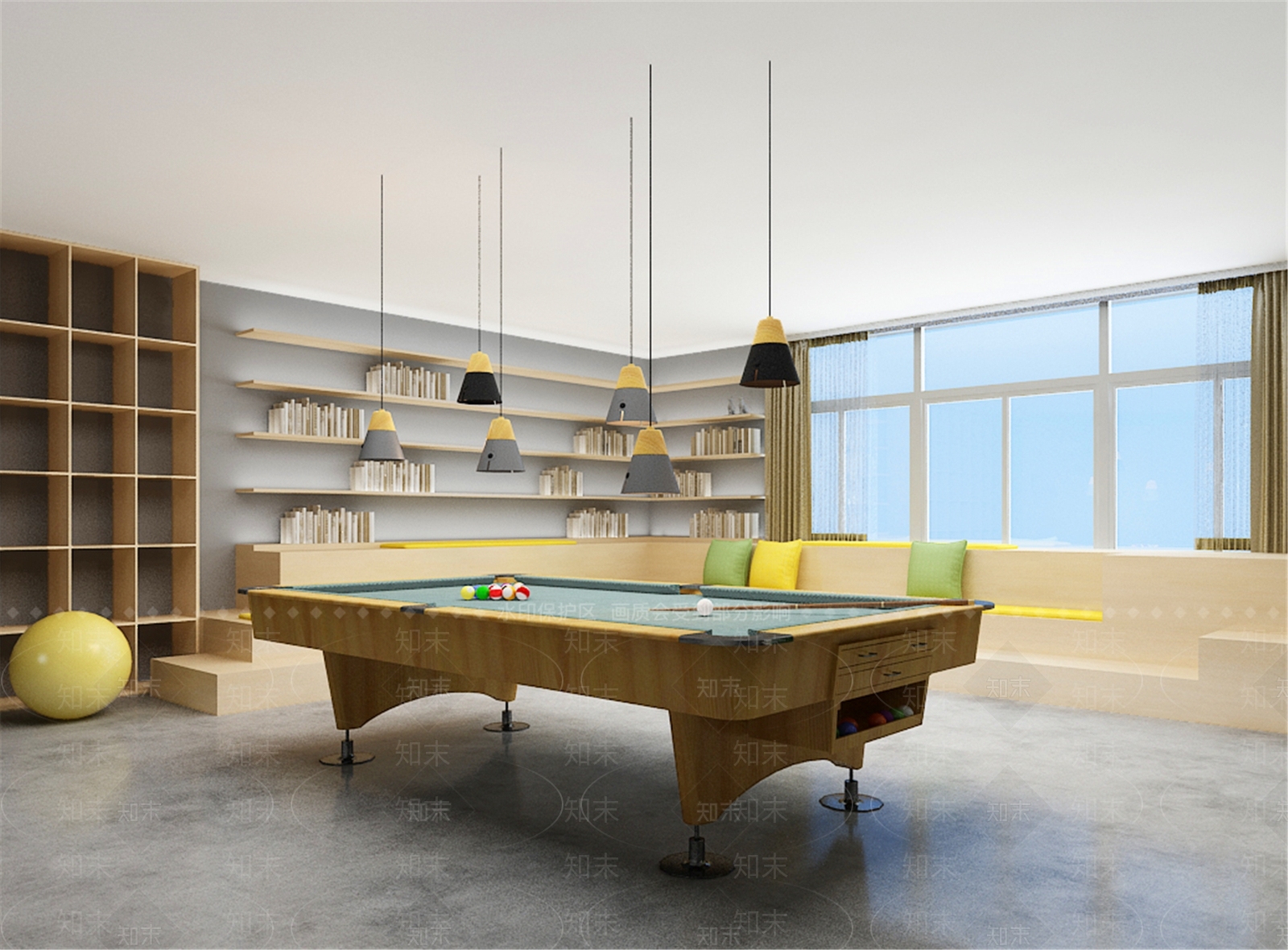 现代台球室3D模型下载【ID:287813410】