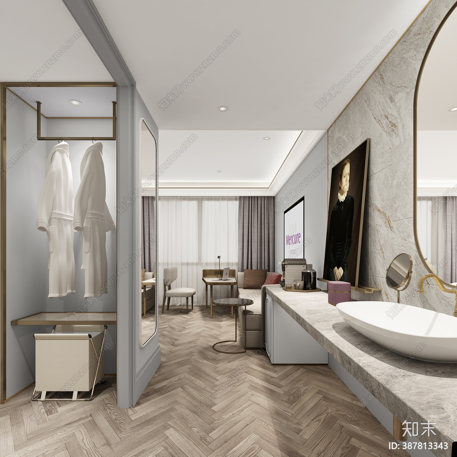 酒店cad施工图下载【ID:387813343】