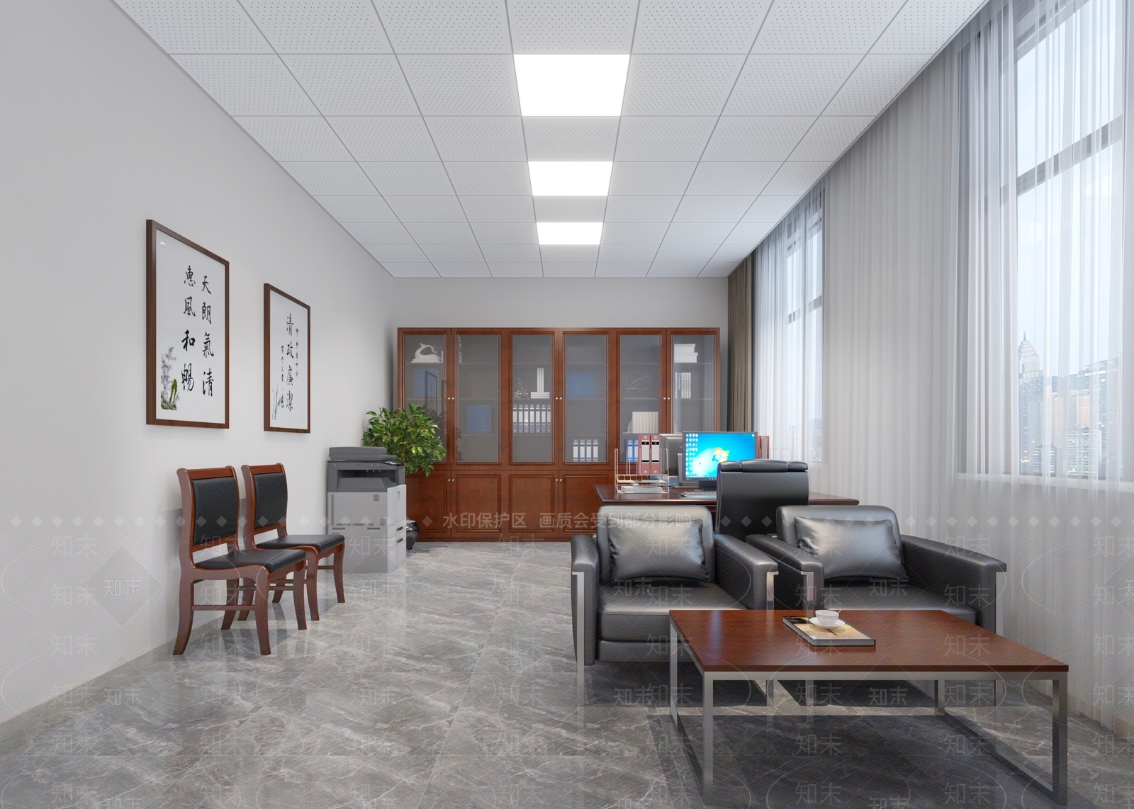现代政府办公室3D模型下载【ID:787814646】