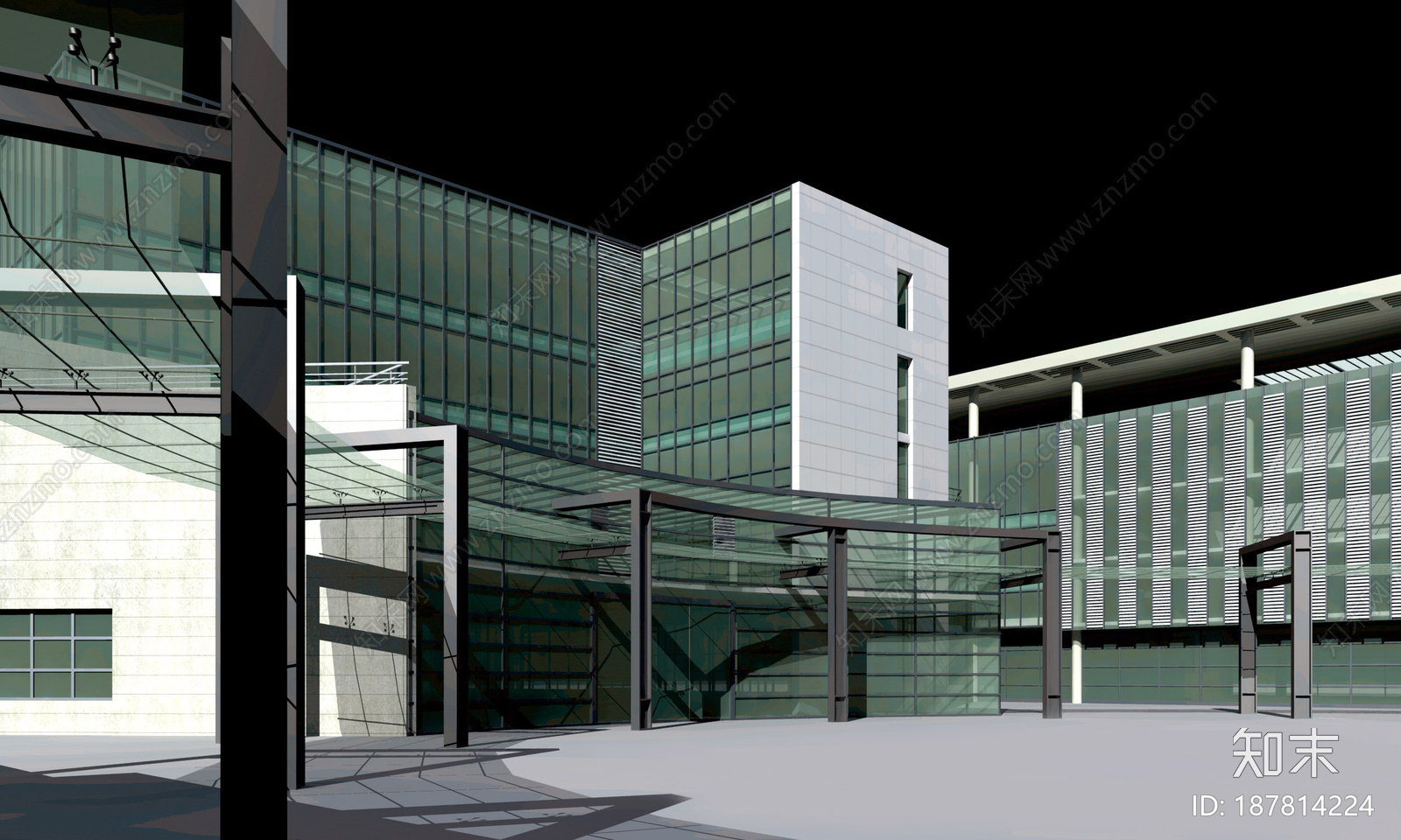 现代简约教育建筑cad施工图下载【ID:187814224】