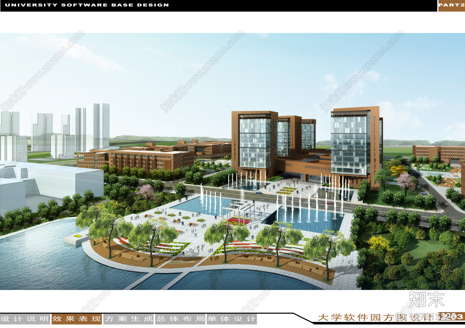 大学软件园区cad施工图下载【ID:187815225】