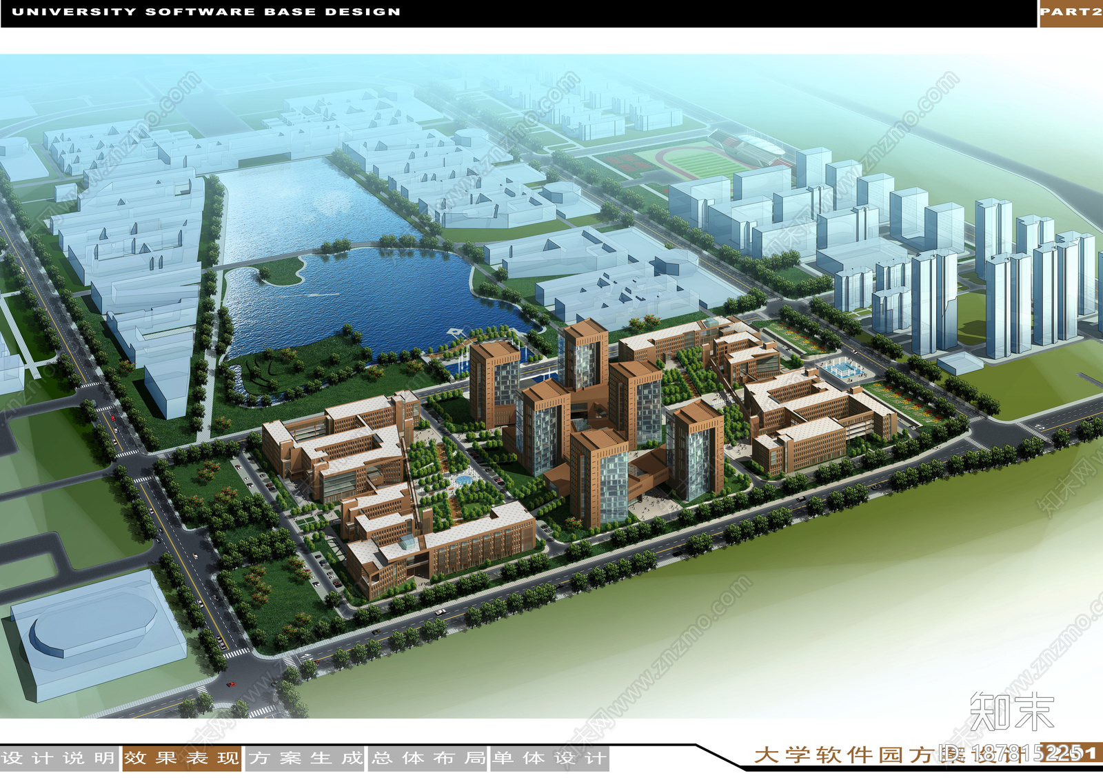 大学软件园区cad施工图下载【ID:187815225】
