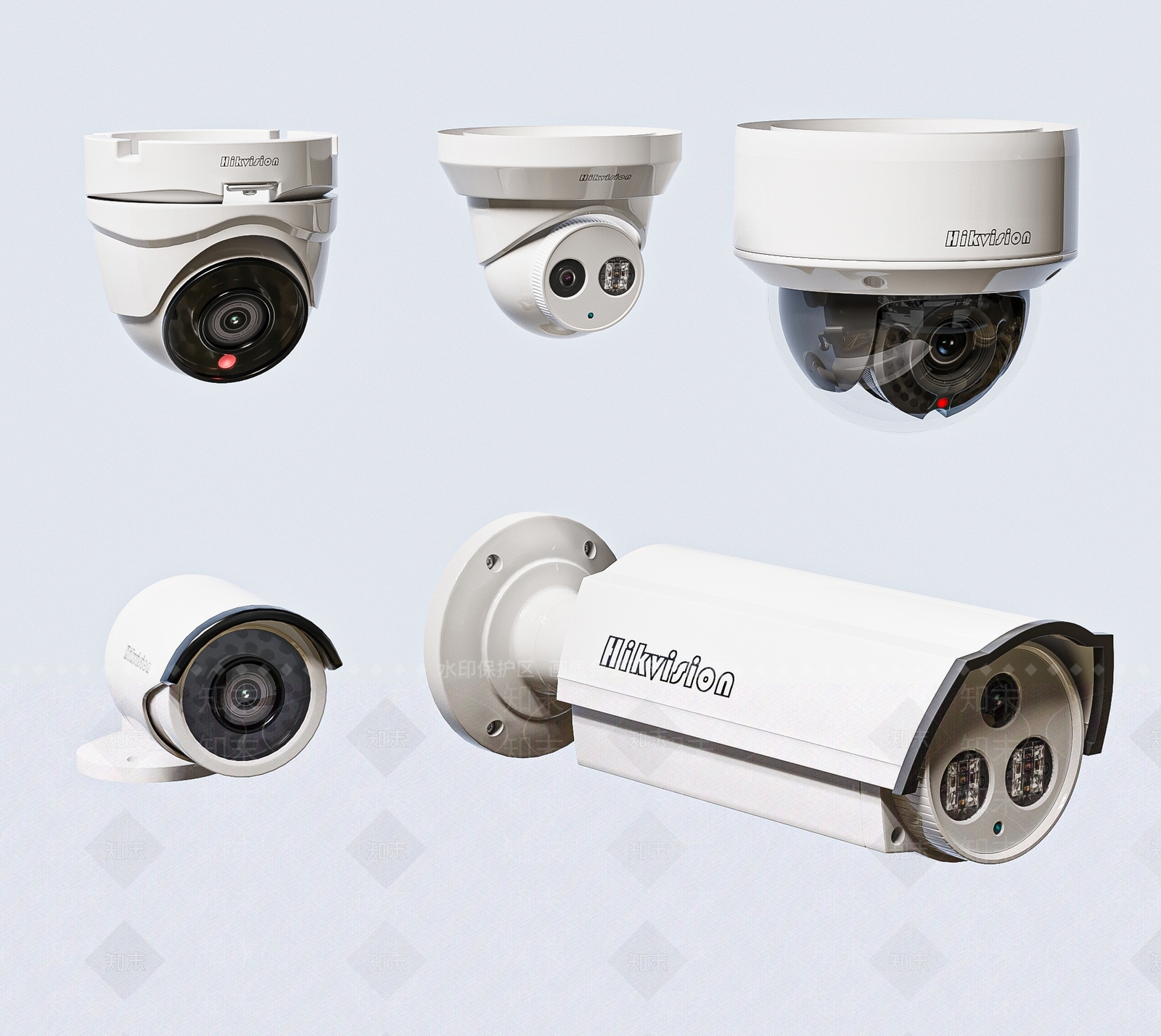 现代监控摄像头组合3D模型下载【ID:787820281】