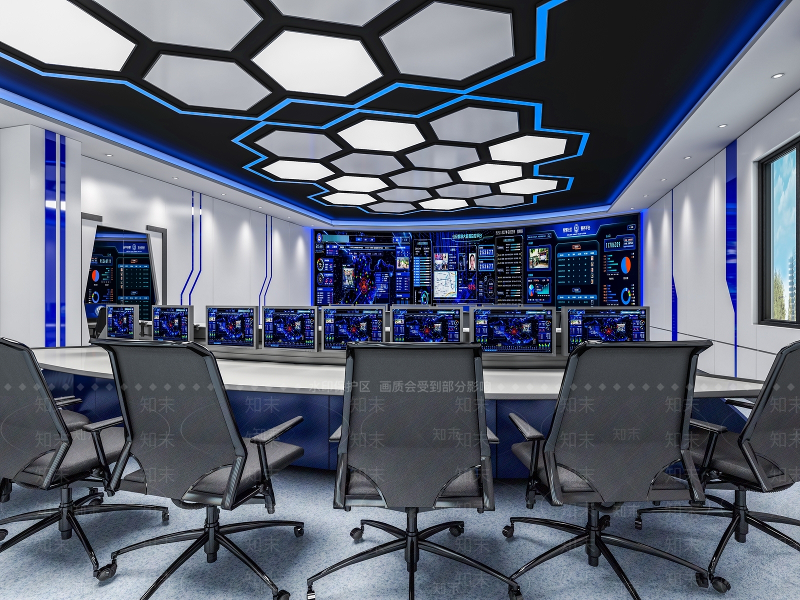 现代作战指挥中心3D模型下载【ID:487825034】