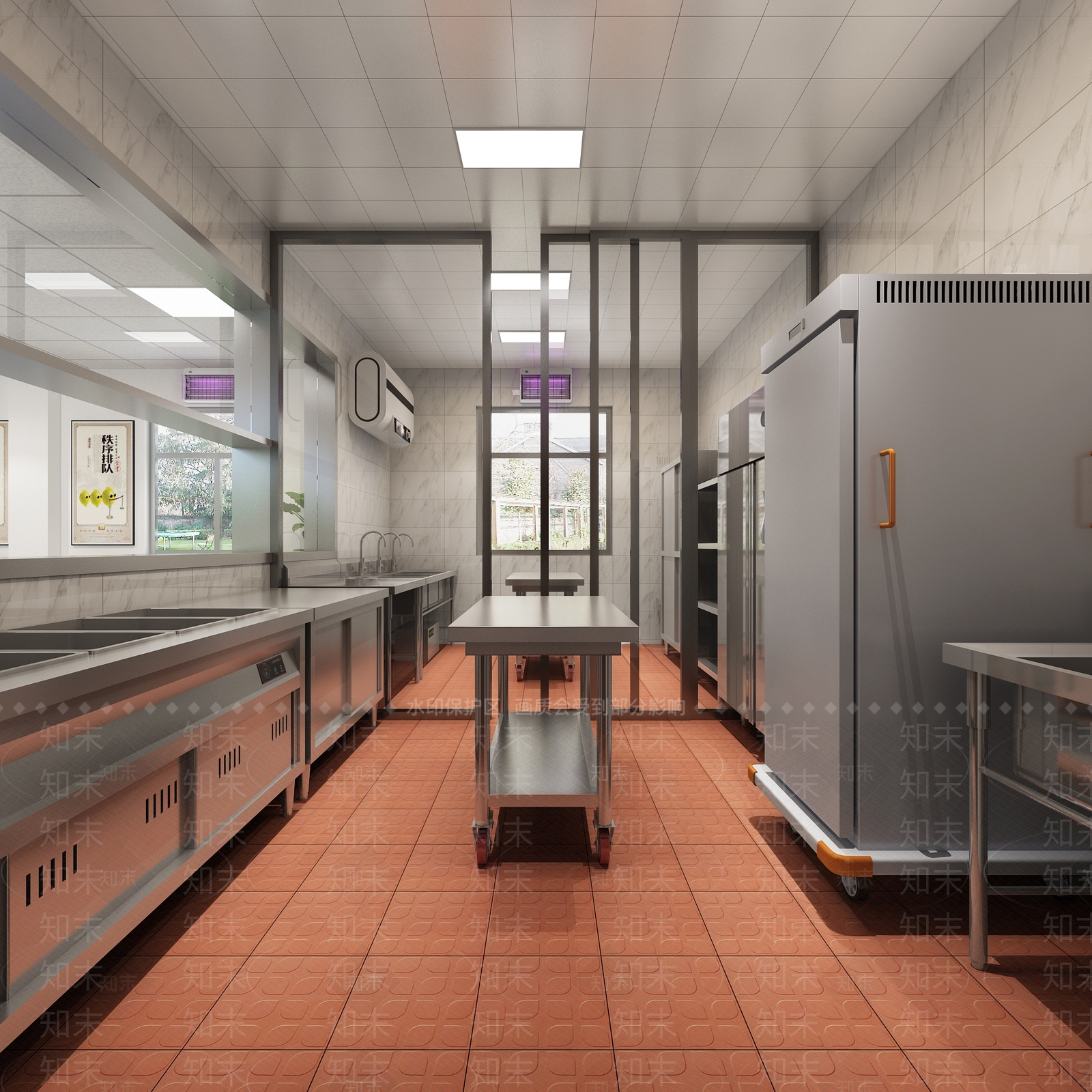 现代员工食堂3D模型下载【ID:887827304】