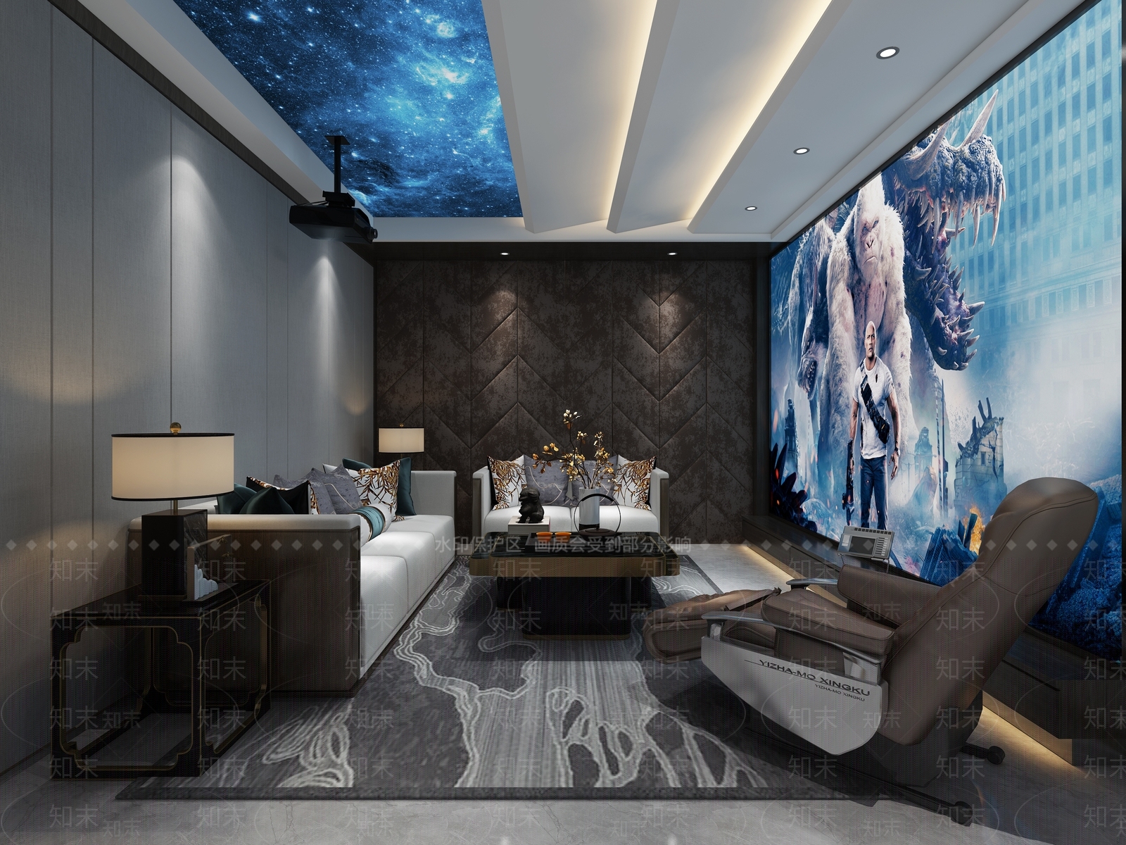 现代家居影音室3D模型下载【ID:887827951】