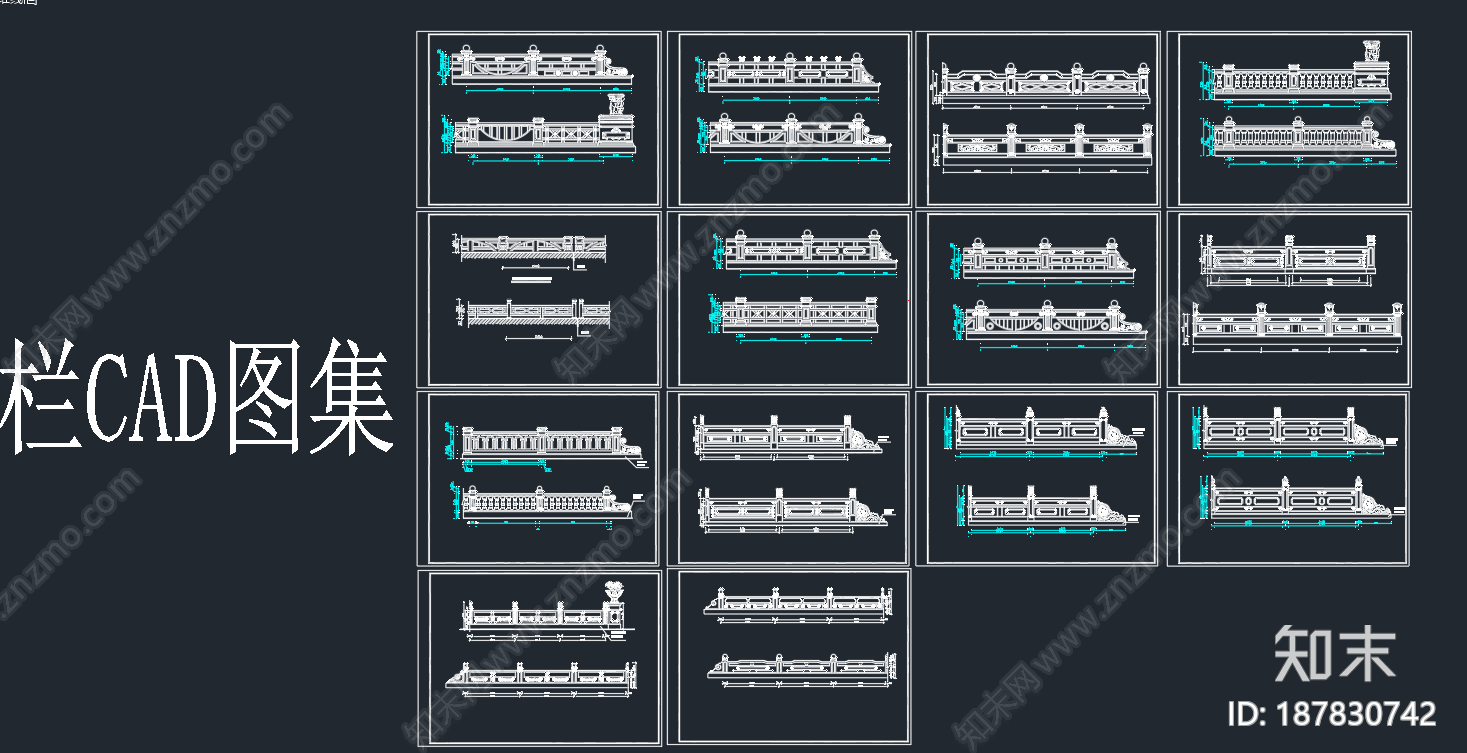 楼梯栏杆施工图下载【ID:187830742】