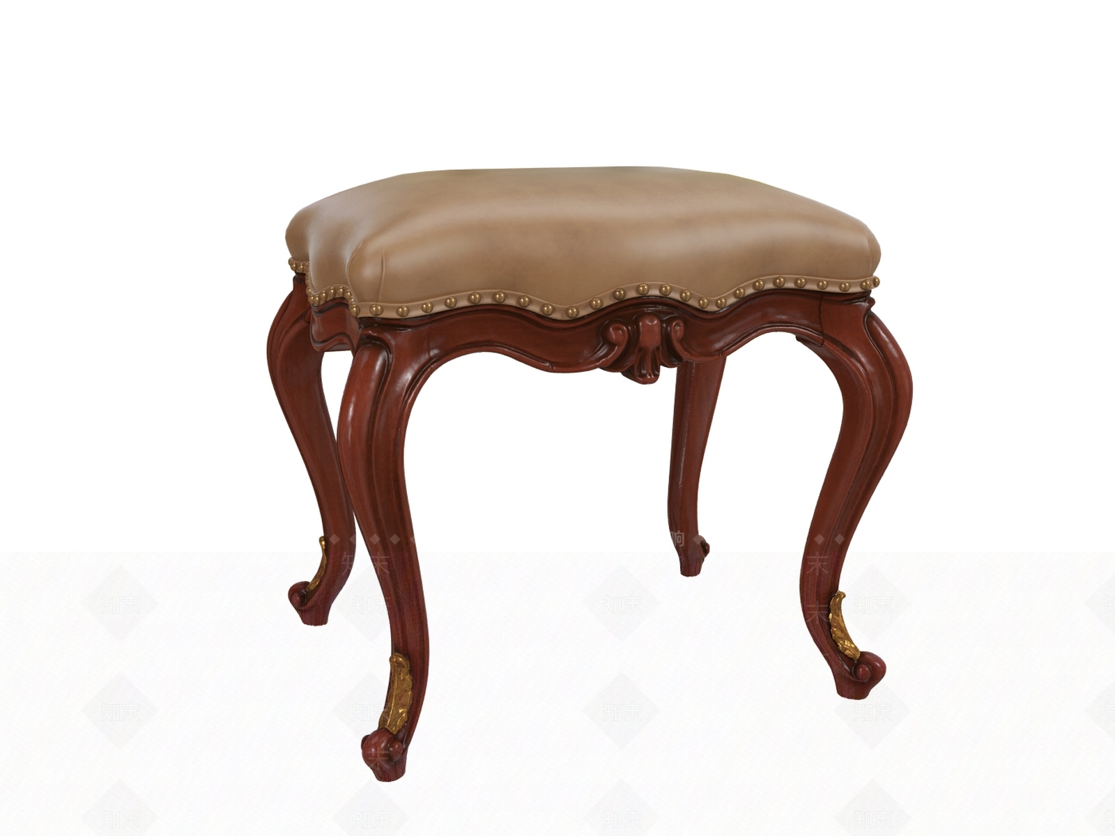 欧式古典凳子3D模型下载【ID:487830376】