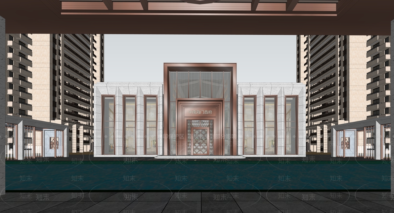 新中式售楼处建筑SU模型下载【ID:787833151】