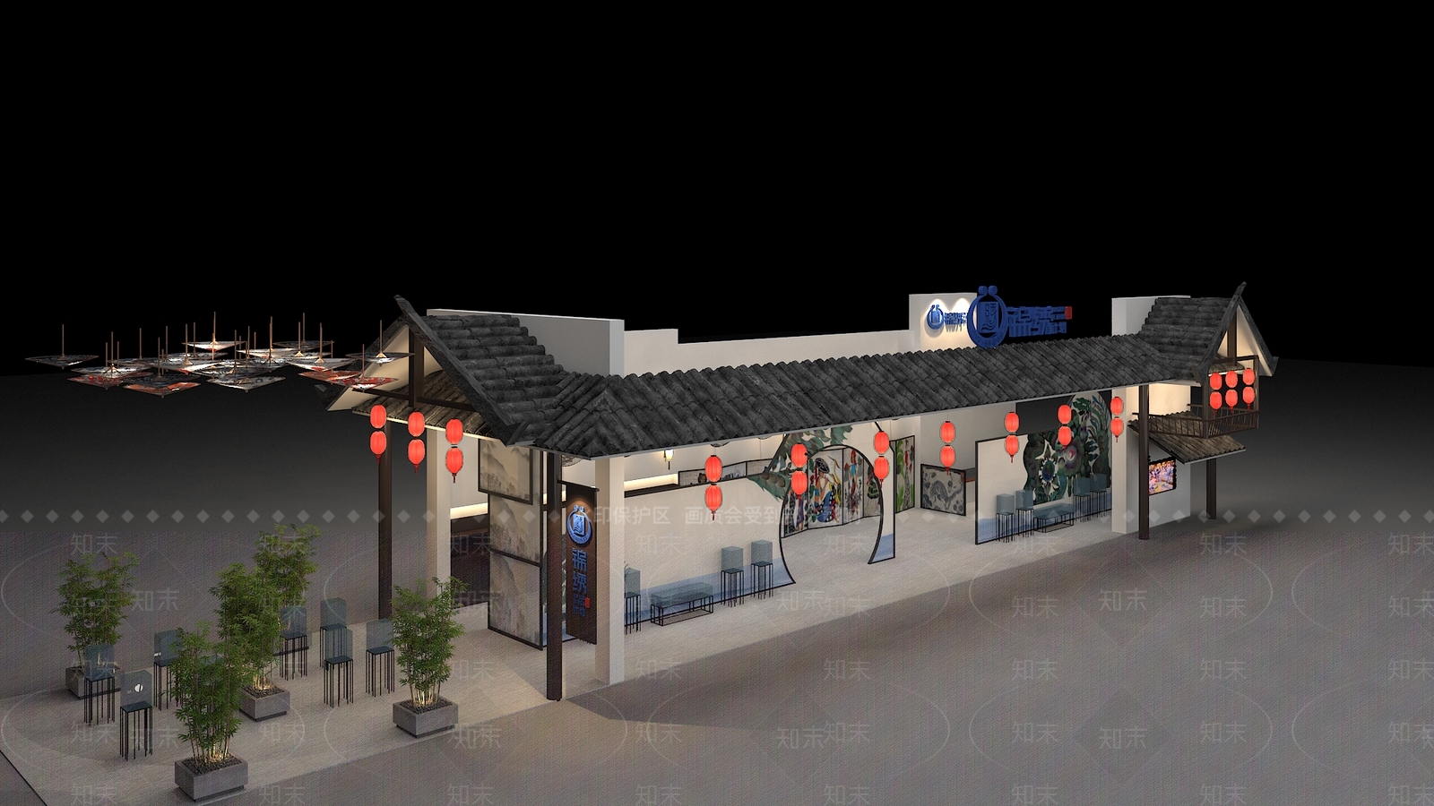 新中式刺绣文化展厅3D模型下载【ID:587840415】