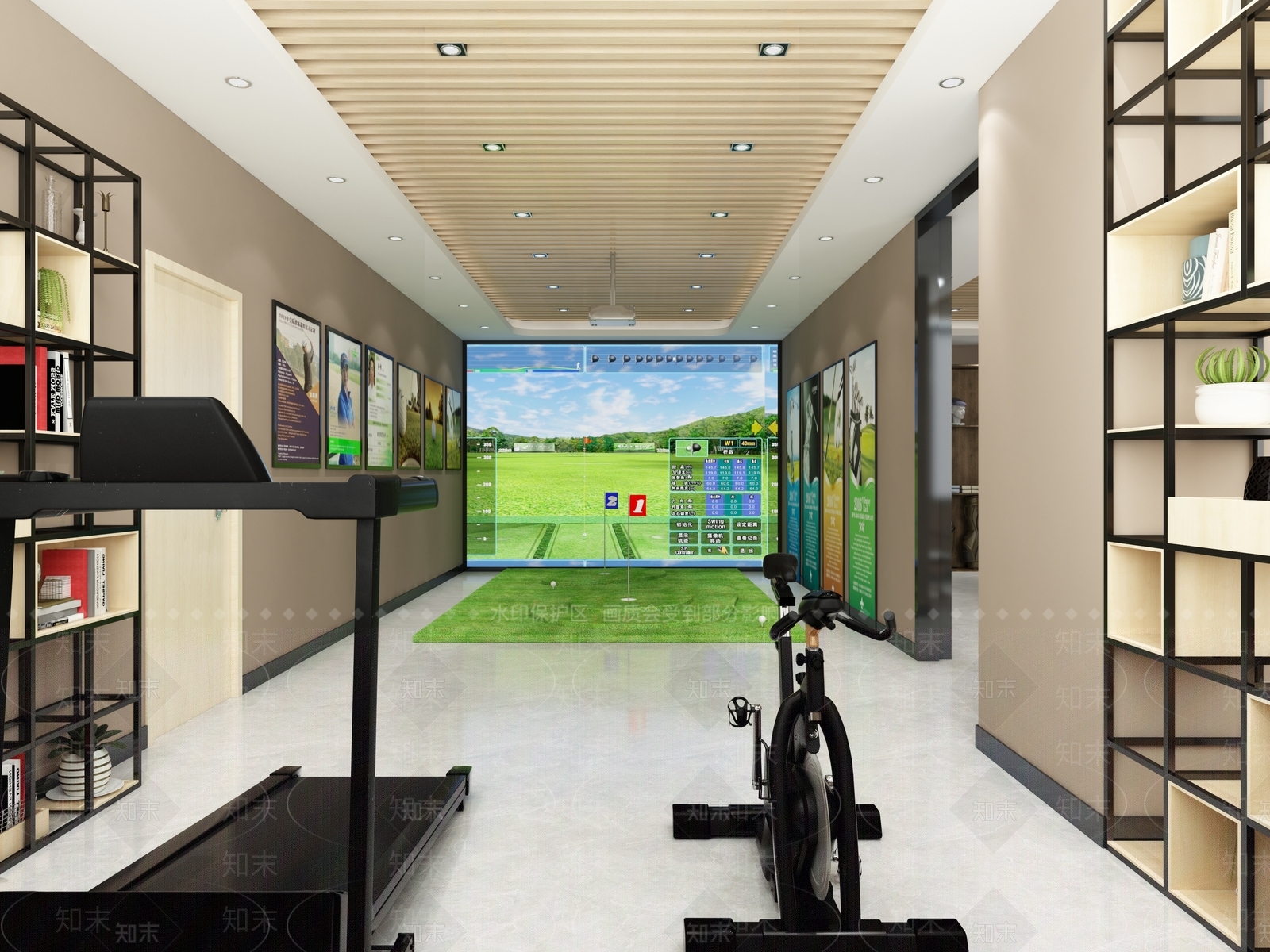 现代高尔夫球室3D模型下载【ID:987854916】