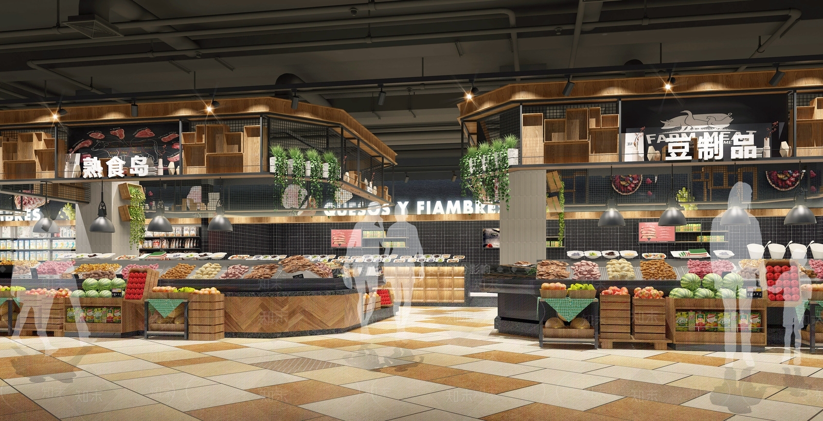 现代超市3d模型下载【id:587858356】