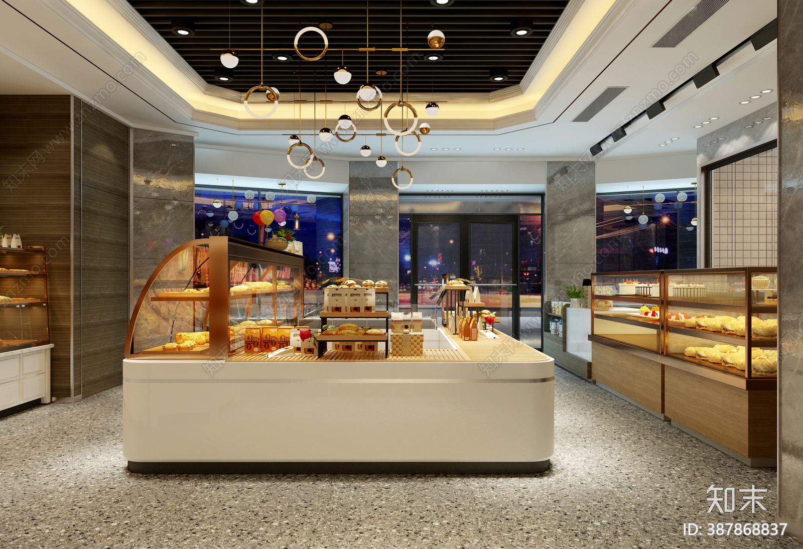 奶茶咖啡甜品店施工图下载【ID:387868837】