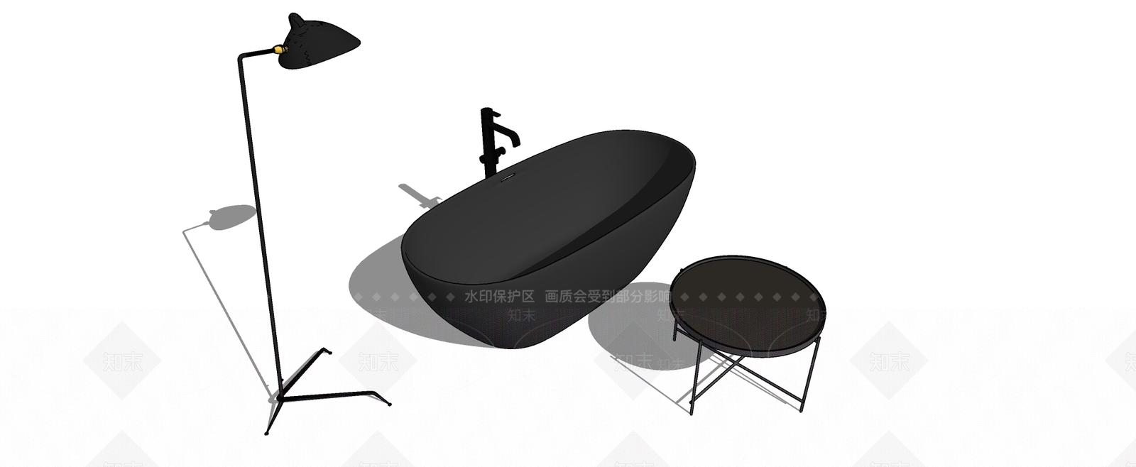 现代浴缸SU模型下载【ID:787872295】