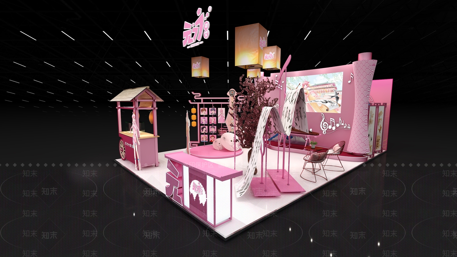 现代游戏展厅3D模型下载【ID:587882489】