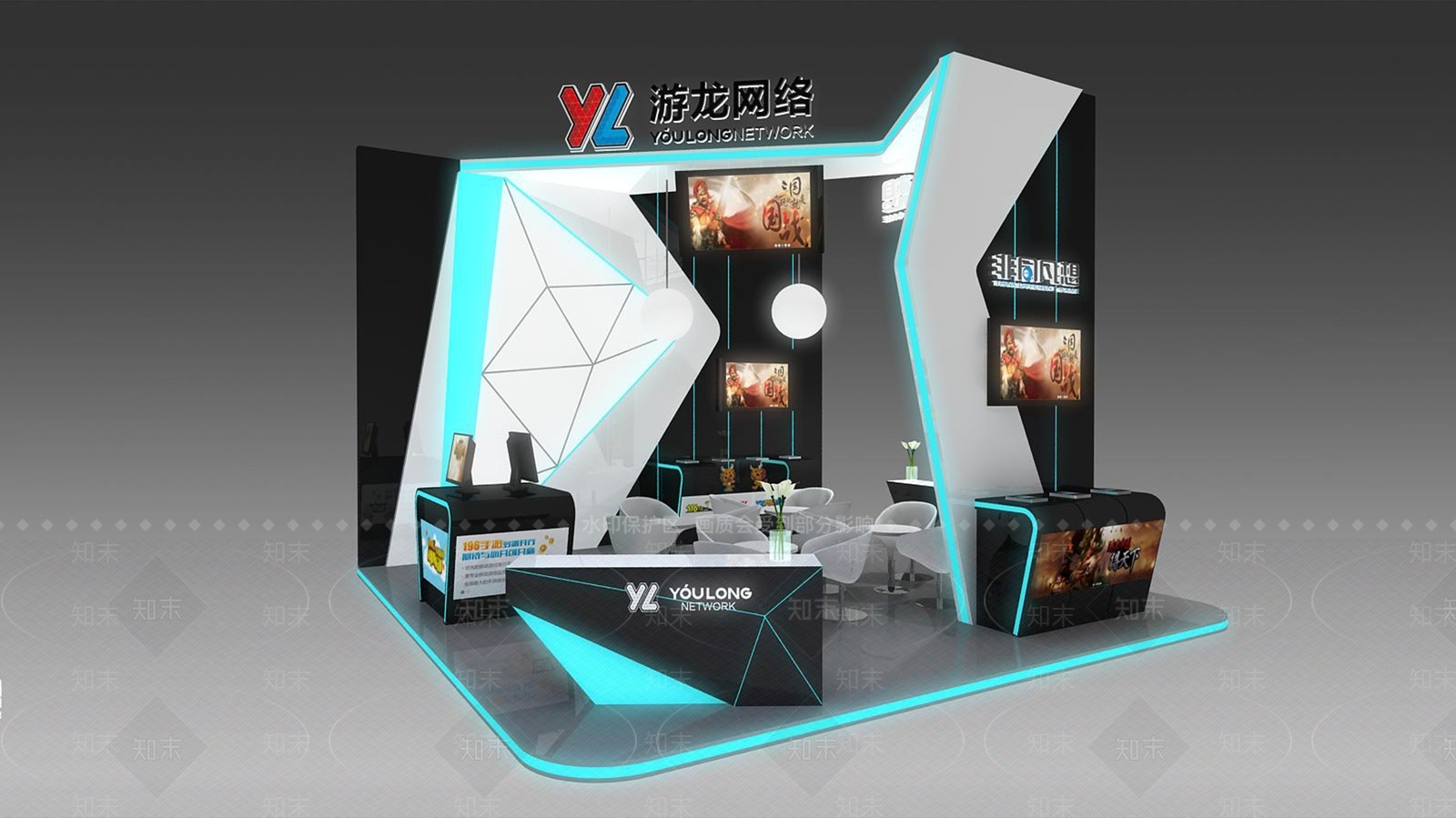 现代游戏展厅3D模型下载【ID:587883417】