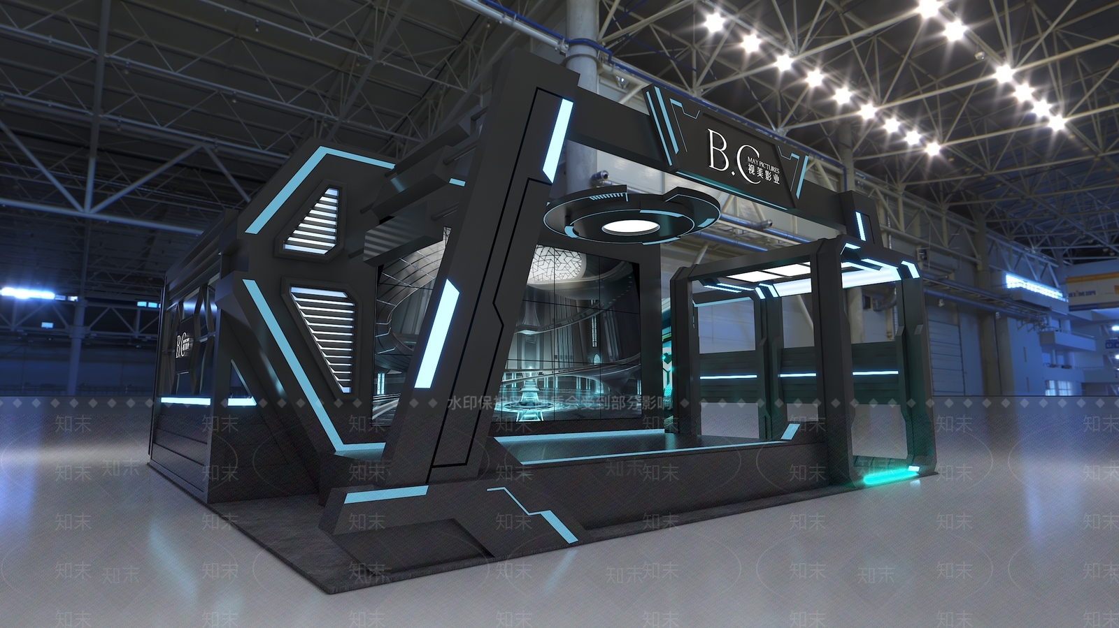 现代游戏展厅3D模型下载【ID:587883476】_知末3d模型网
