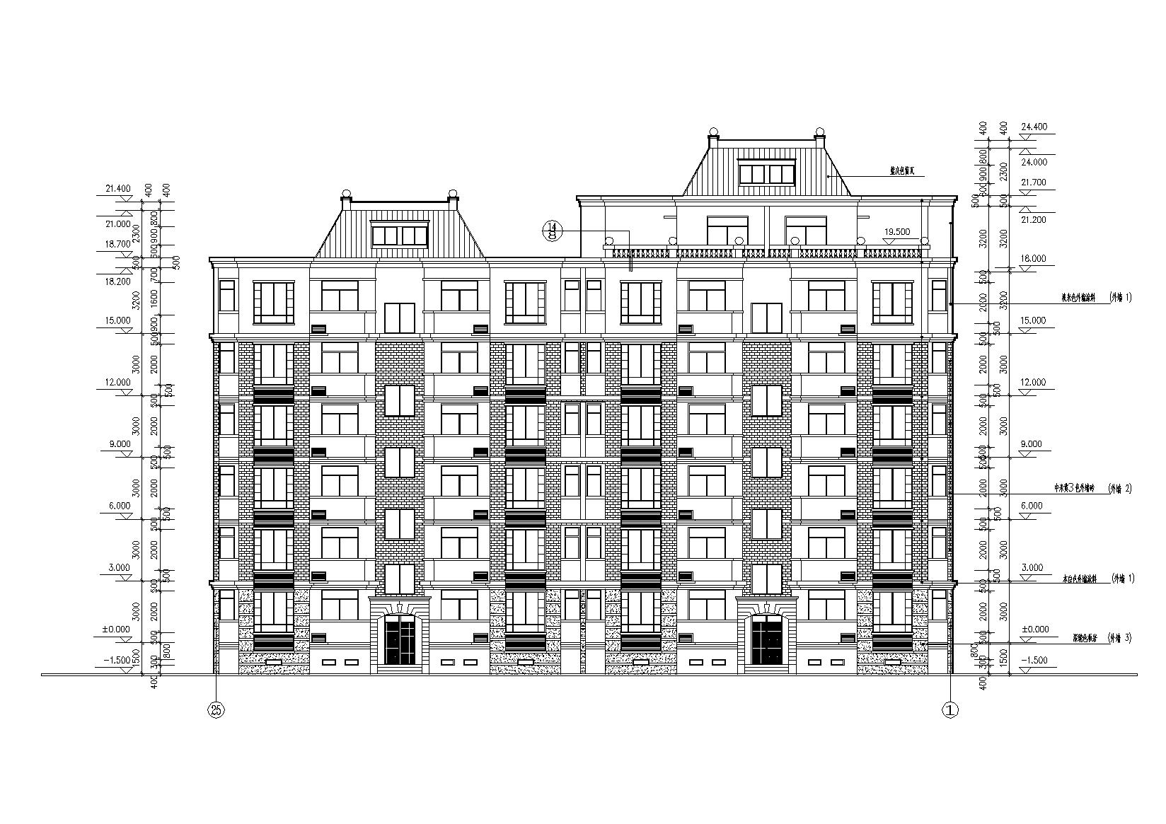 [江西]南昌东方塞纳8#住宅楼建筑施工图cad施工图下载【ID:166575192】