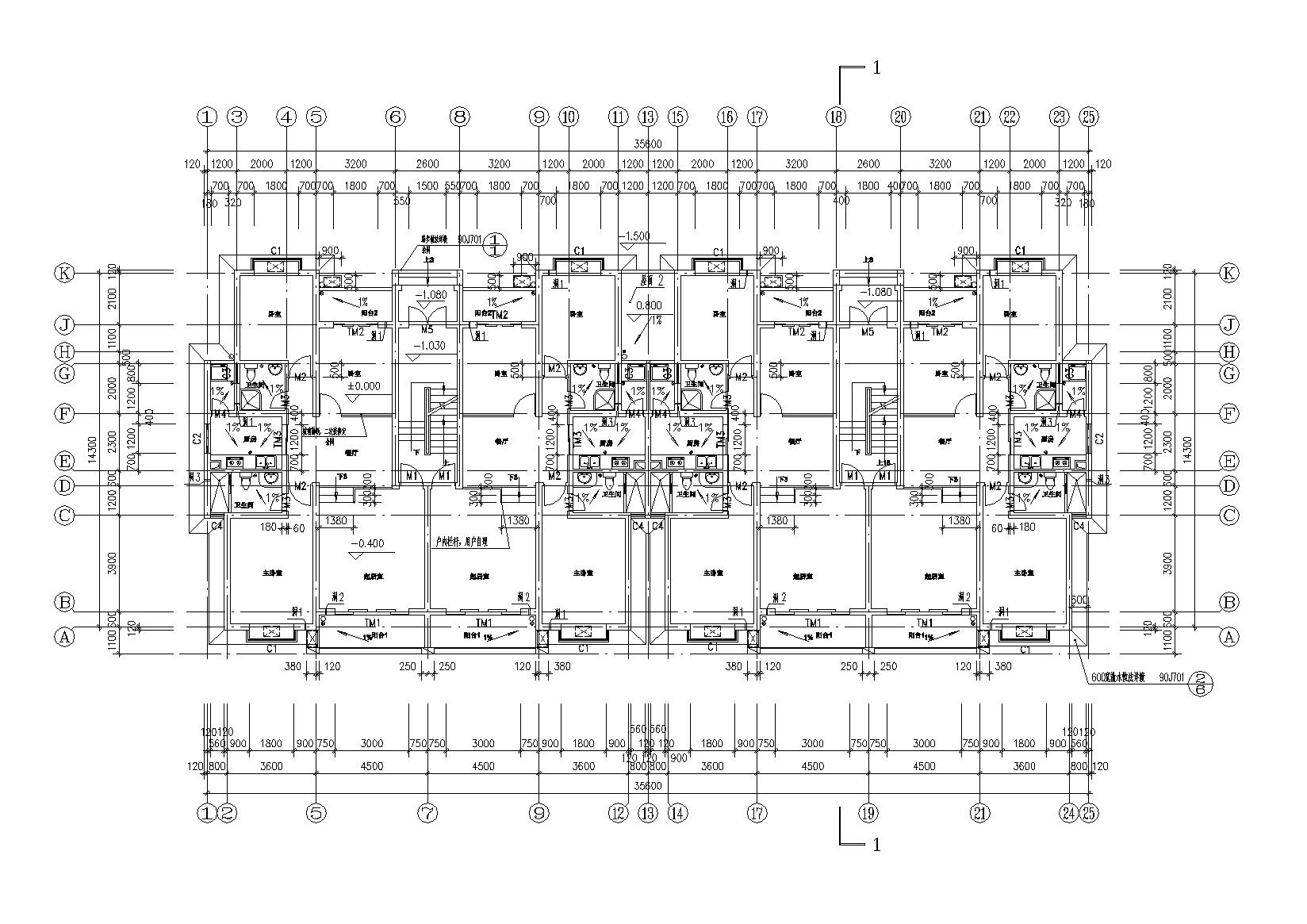 [江西]南昌东方塞纳8#住宅楼建筑施工图cad施工图下载【ID:166575192】