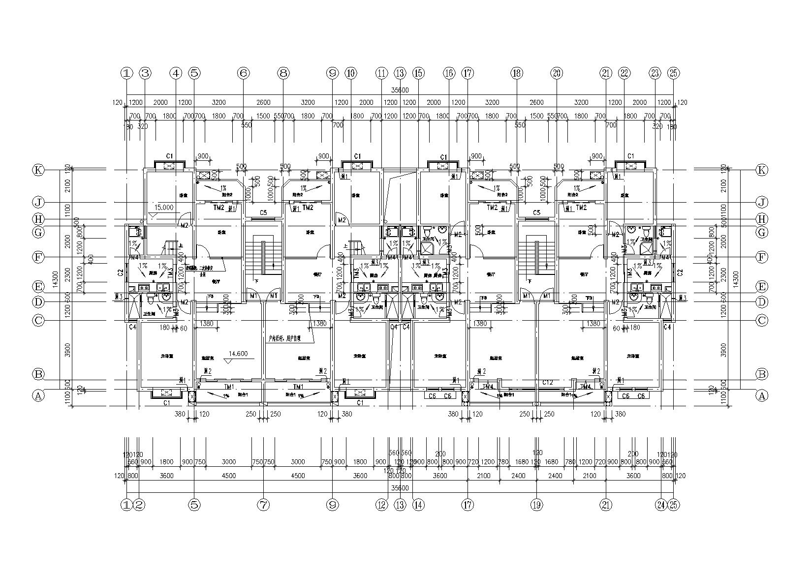 [江西]南昌东方塞纳8#住宅楼建筑施工图cad施工图下载【ID:166575192】