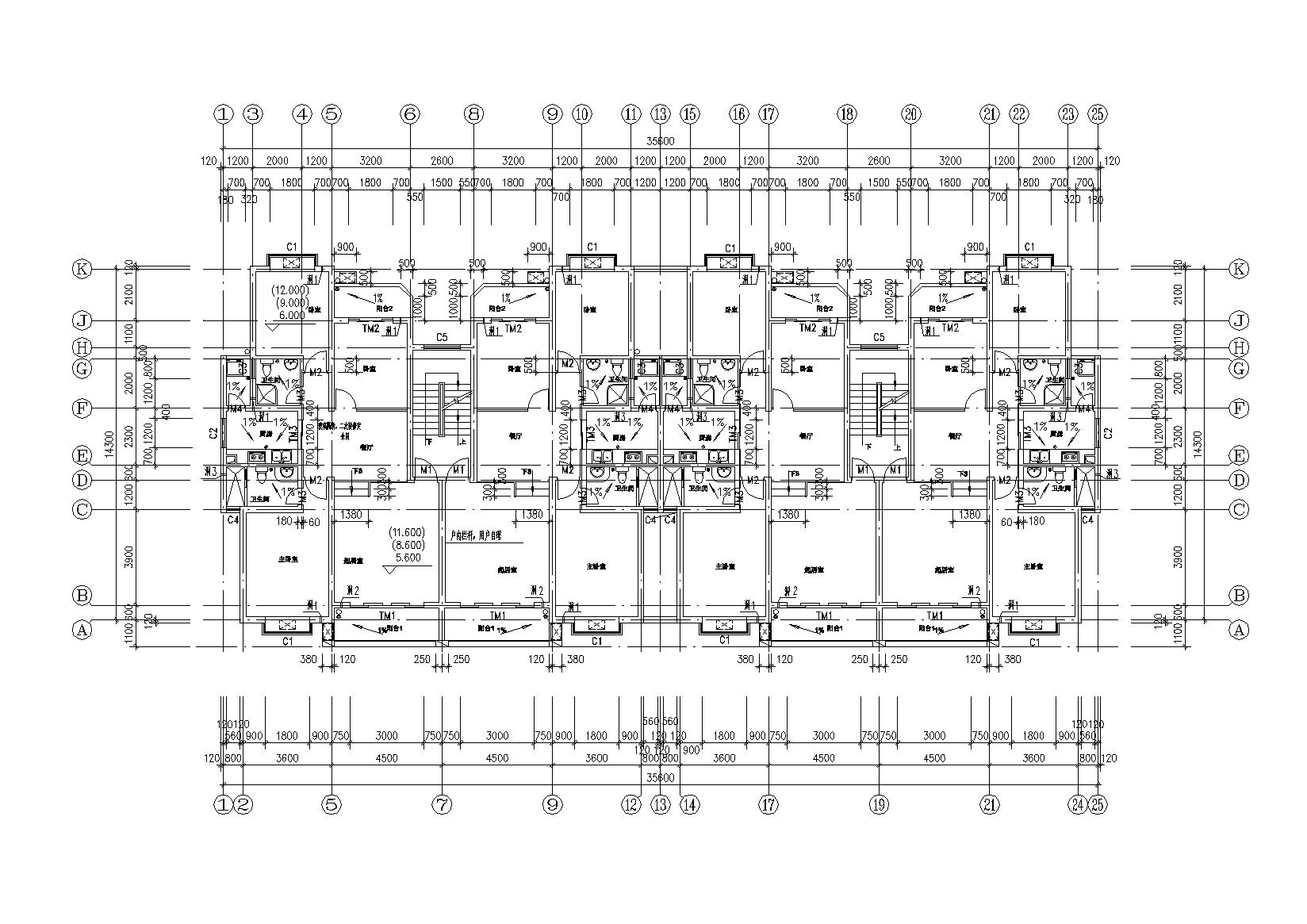 [江西]南昌东方塞纳8#住宅楼建筑施工图cad施工图下载【ID:166575192】