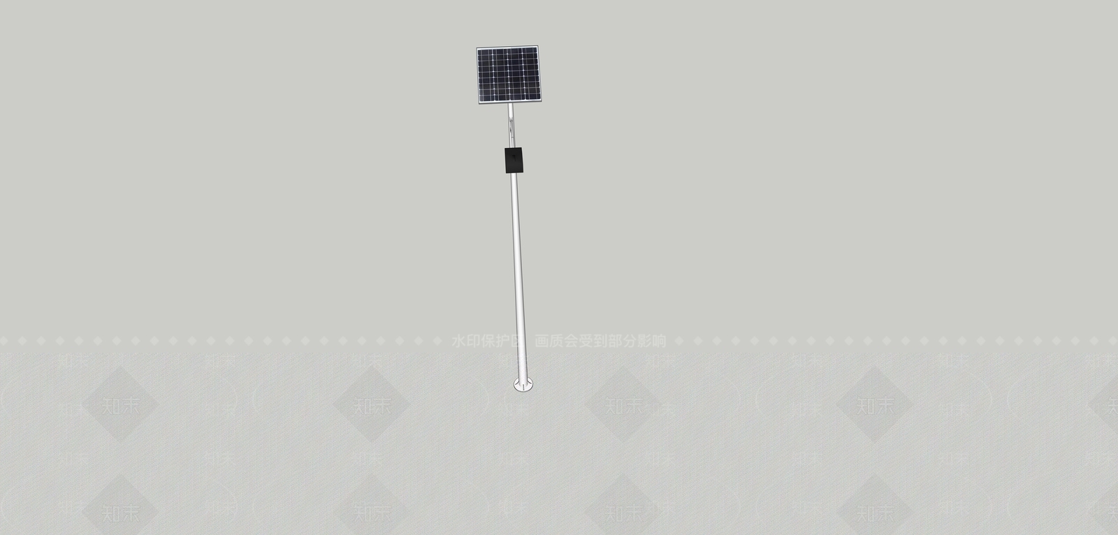现代太阳能路灯SU模型下载【ID:387902538】