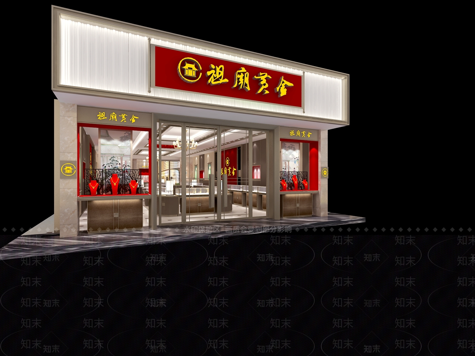 现代珠宝专卖店3D模型下载【ID:987902161】
