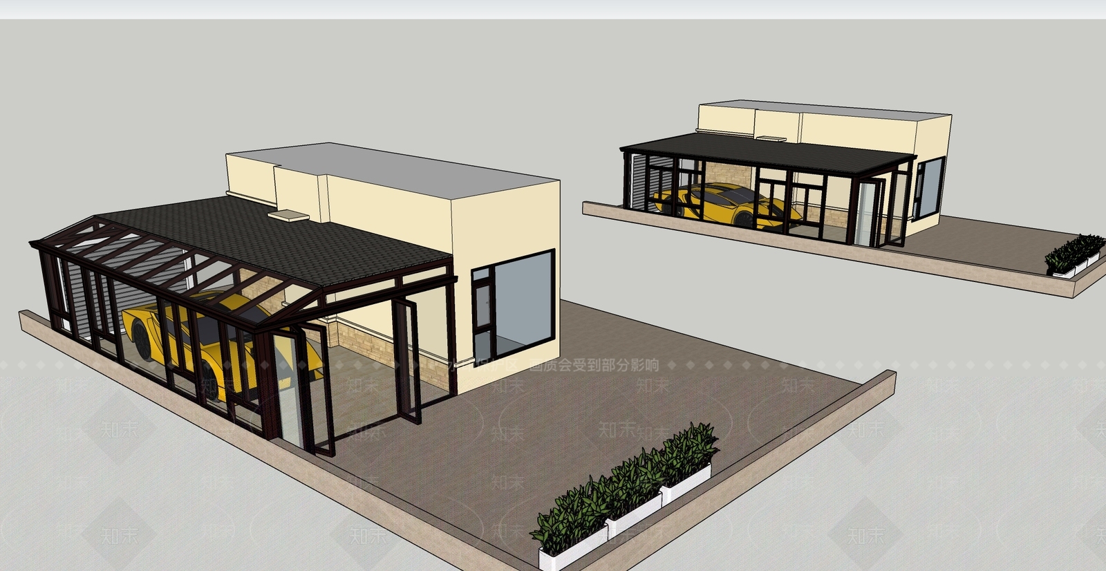 现代小公建SU模型下载【ID:588002961】