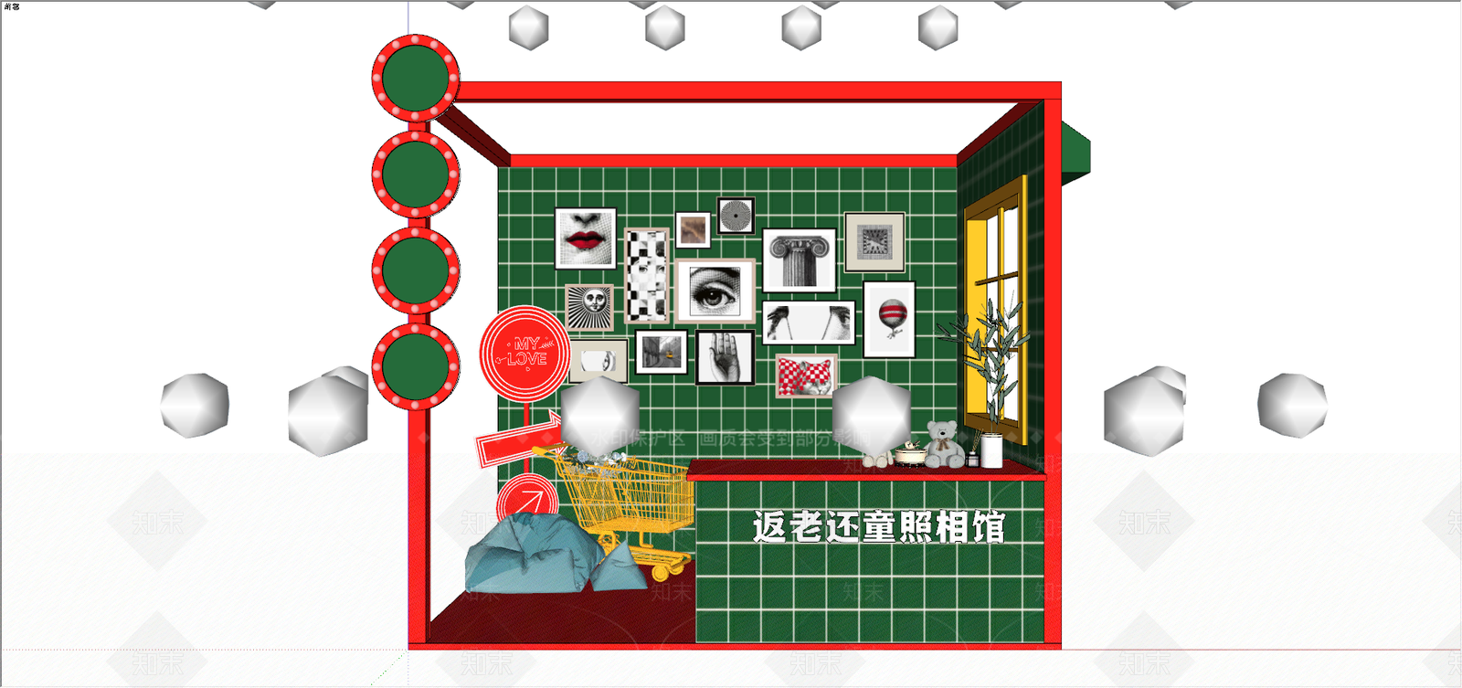 现代拍照区SU模型下载【ID:987917608】