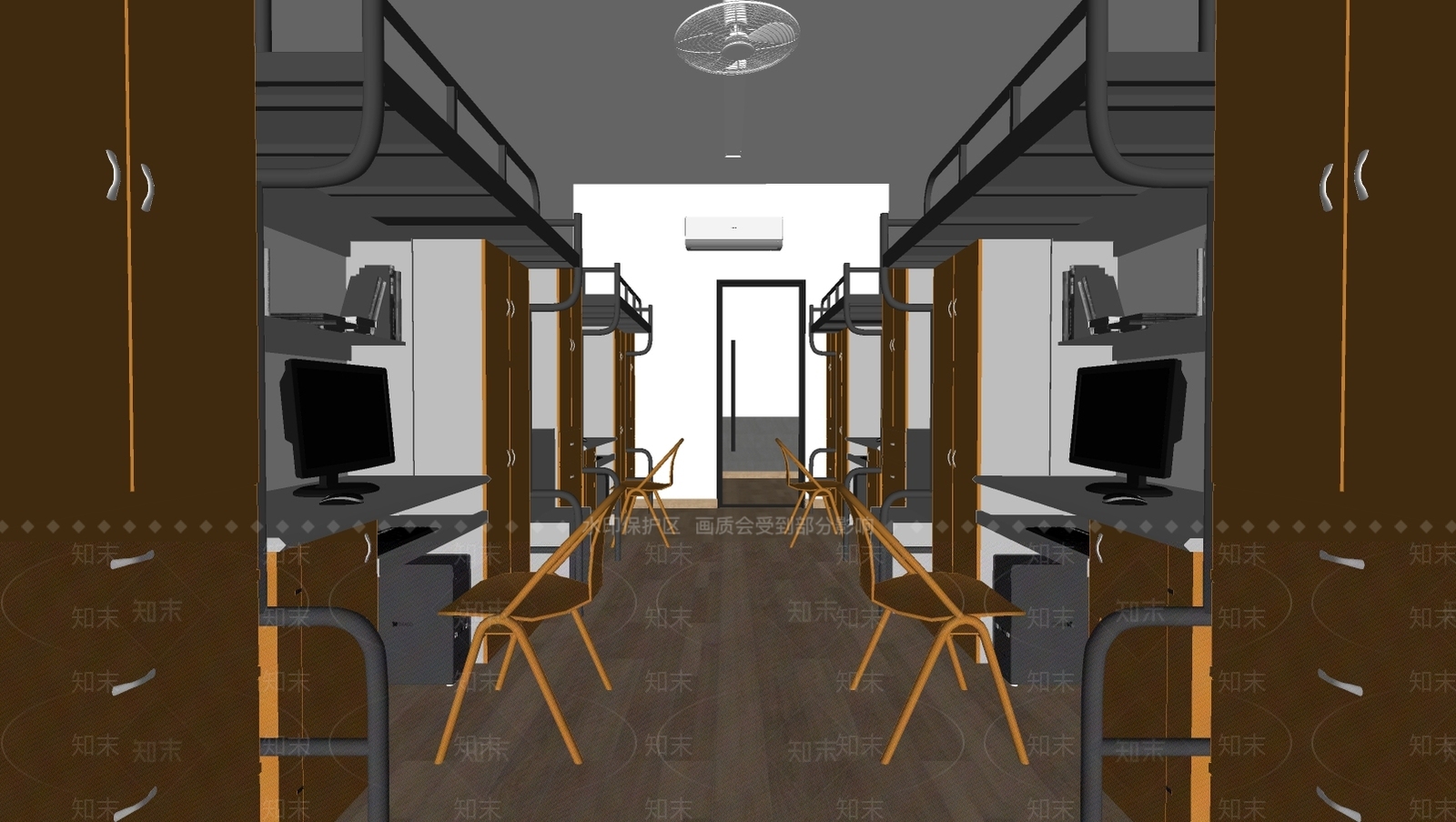 现代学校宿舍SU模型下载【ID:587918357】