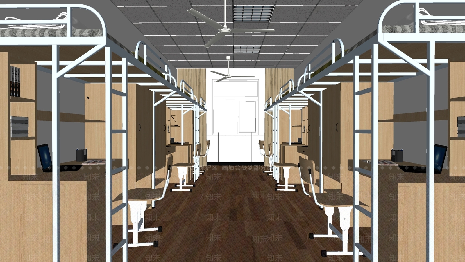 现代学校宿舍SU模型下载【ID:587918374】